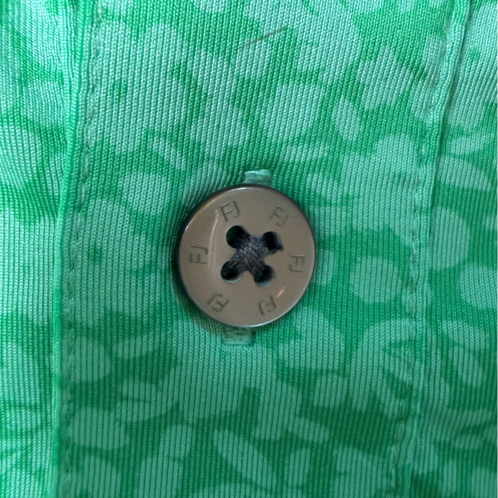 FootJoy Men's Painted Floral Lisle Self Collar Golf Polo ProDry Performance XL - Picture 4 of 10